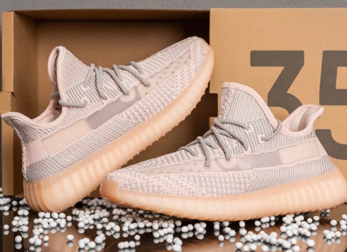 peach color yeezys