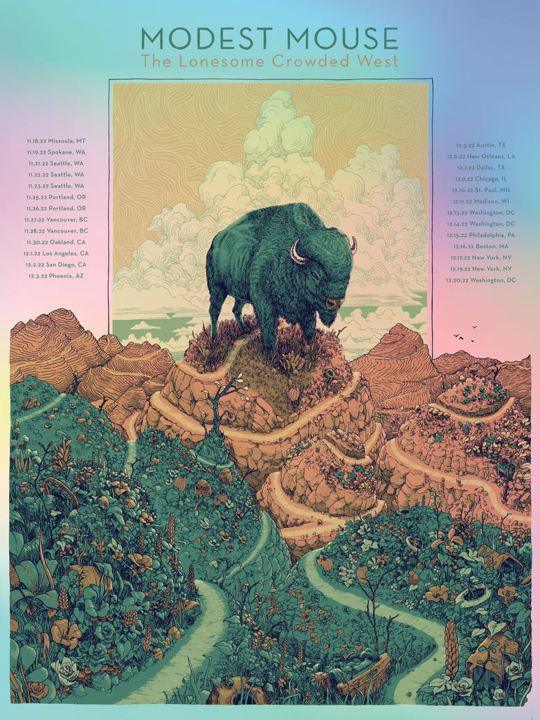 Image of Lonesome Crowded West tour poster 2022 (FOIL)