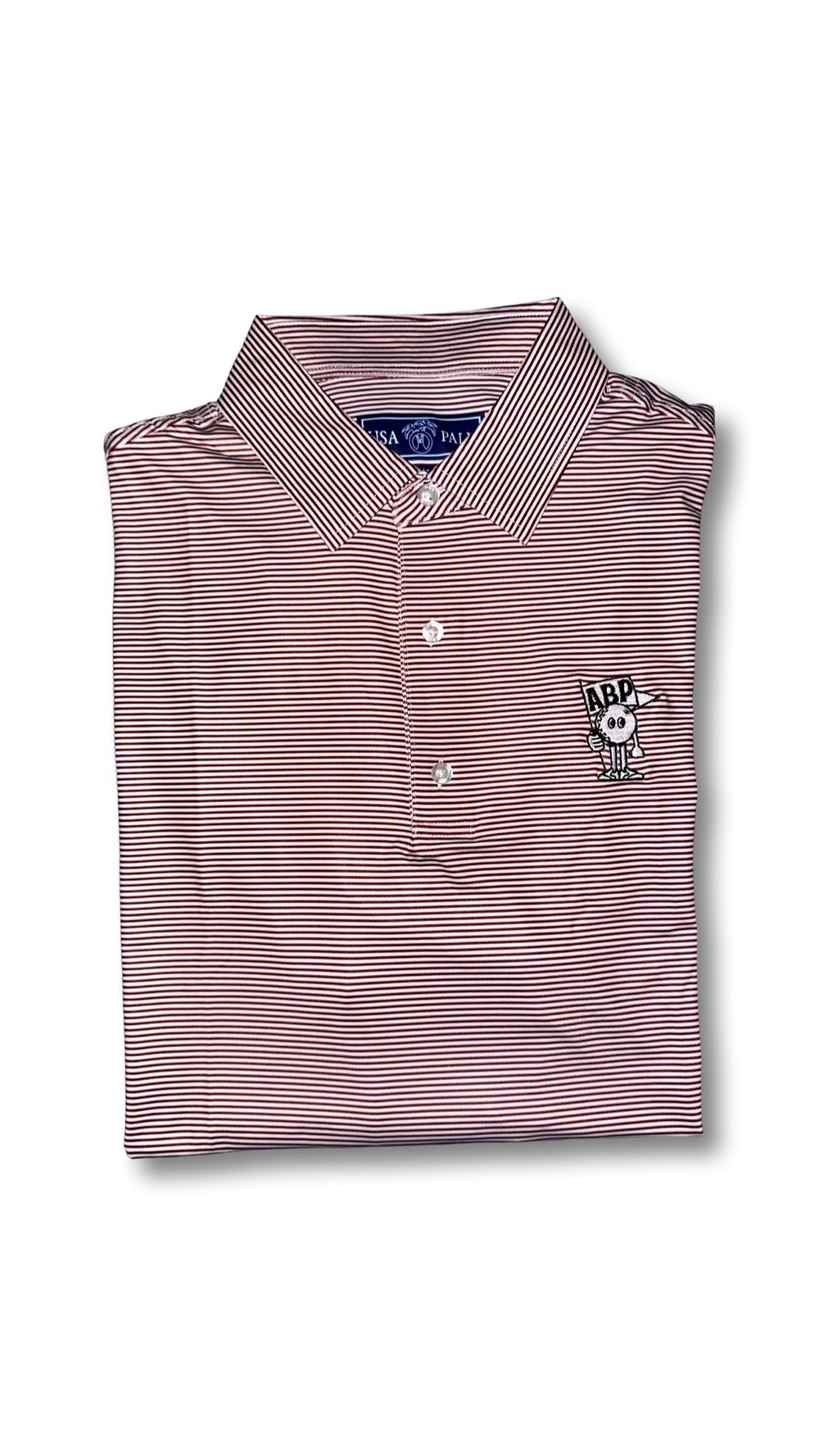 Image of USA Palm Maroon Stripe Polo 