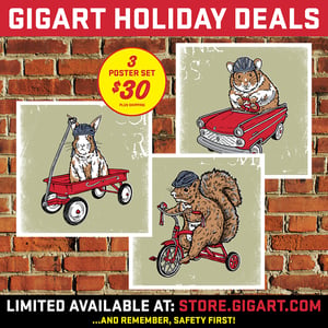 Image of Holiday Deal Set of 3 Critter Prints
