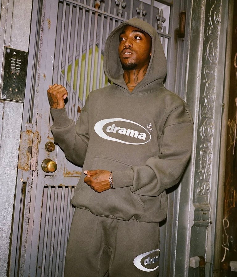 Drama Call Ash Grey Oval Tracksuit (Hoodie & Bottoms) | Sheffield Rubber