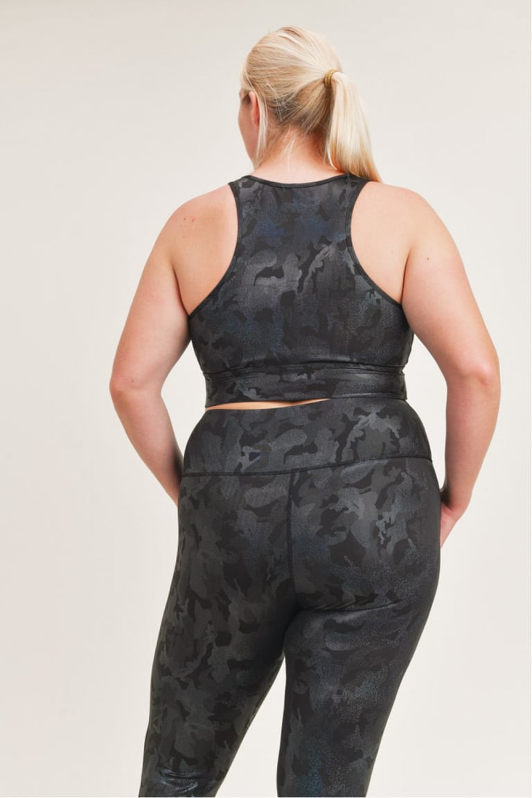 Pre-Sale - CURVY Camo Foil Peekaboo Racer Sports Bra - Ships August 2024 Image 3