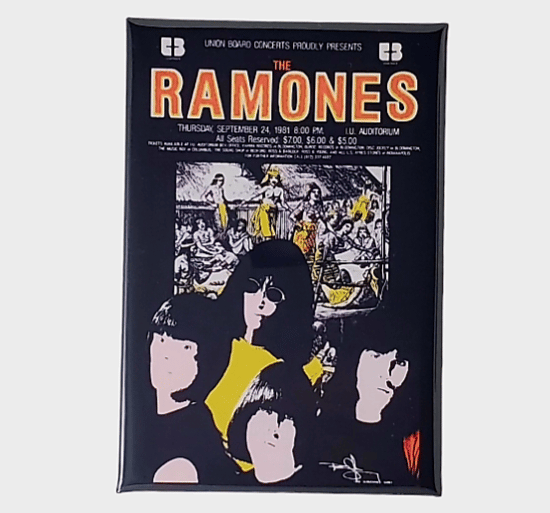 RAMONES INDIANA UNIVERSITY SHOW POSTER FRIDGE MAGNET / BUTTON