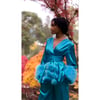 Turquoise Beverly Lounge Suit w/ Marabou Cuffs