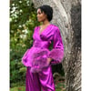 Shocking Violet Beverly Lounge Suit w/ Marabou Cuffs 