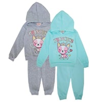 Image 1 of GIRLS Toddler Princess Hooded Pull Over 2 PC Jogger Set 💕