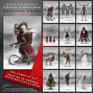 ALL 3 CREEPY CHRISTMAS CARD SETS!