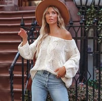 PUMPKIN SPICE CABLE KNIT SWEATER