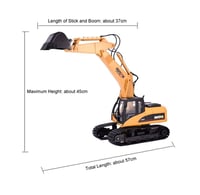 Image 5 of HUINA 1350 1:14 RC Car RC Excavator 15CH 2.4G Remote Control Charging Construction Truck 