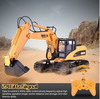 Image 1 of HUINA 1350 1:14 RC Car RC Excavator 15CH 2.4G Remote Control Charging Construction Truck 