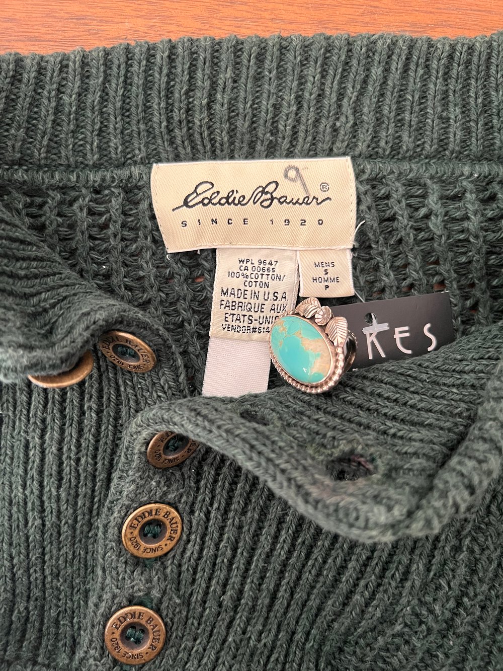 Vintage Eddie Bauer Green Cotton Sweater (L)