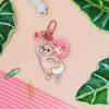 Bili & Bear Hearts Charm Keychain