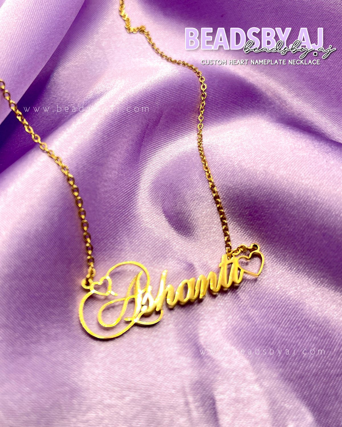 Image of Custom Heart Nameplate Necklace