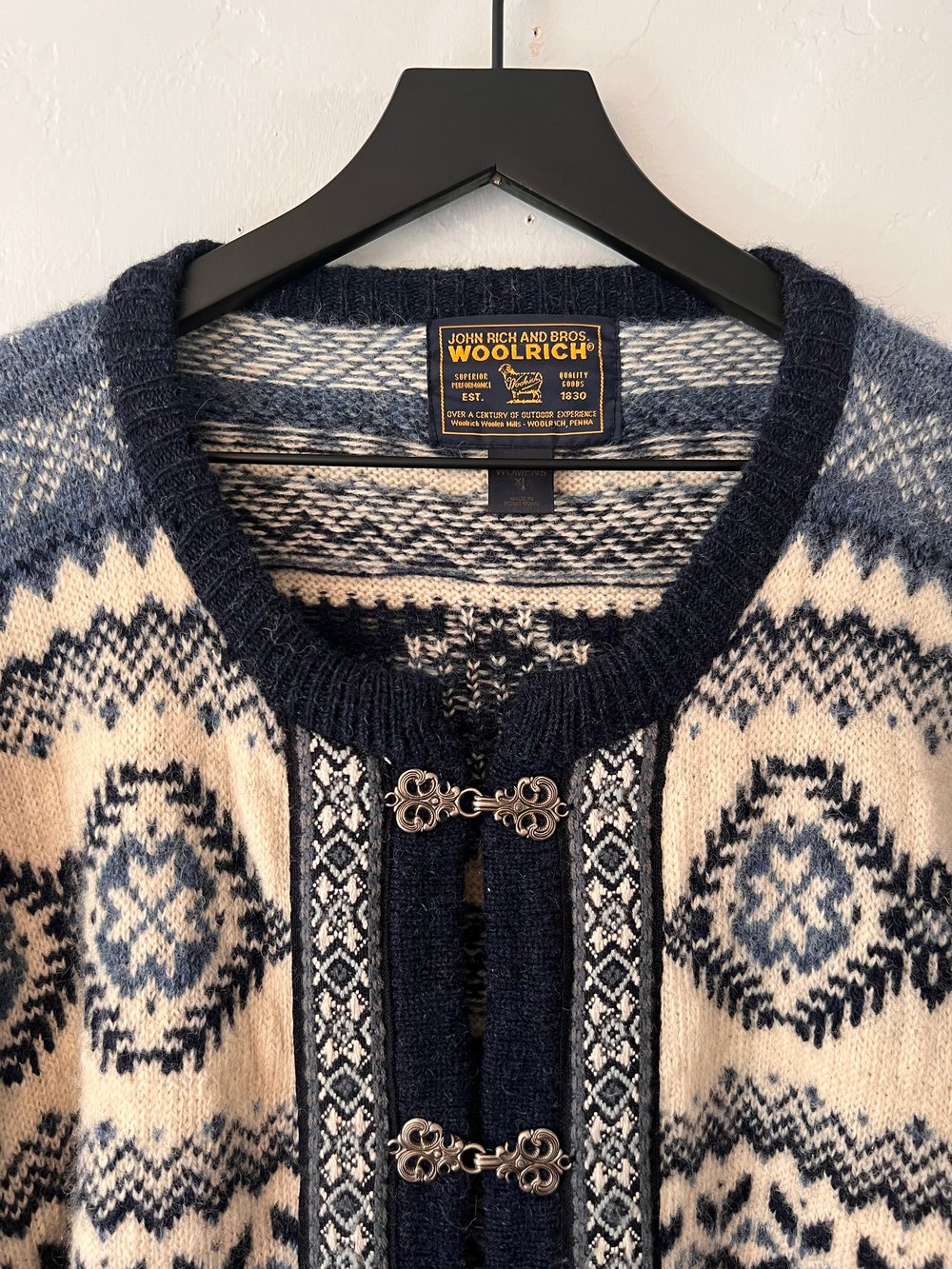 Woolrich Blue Detailed Wool Sweater