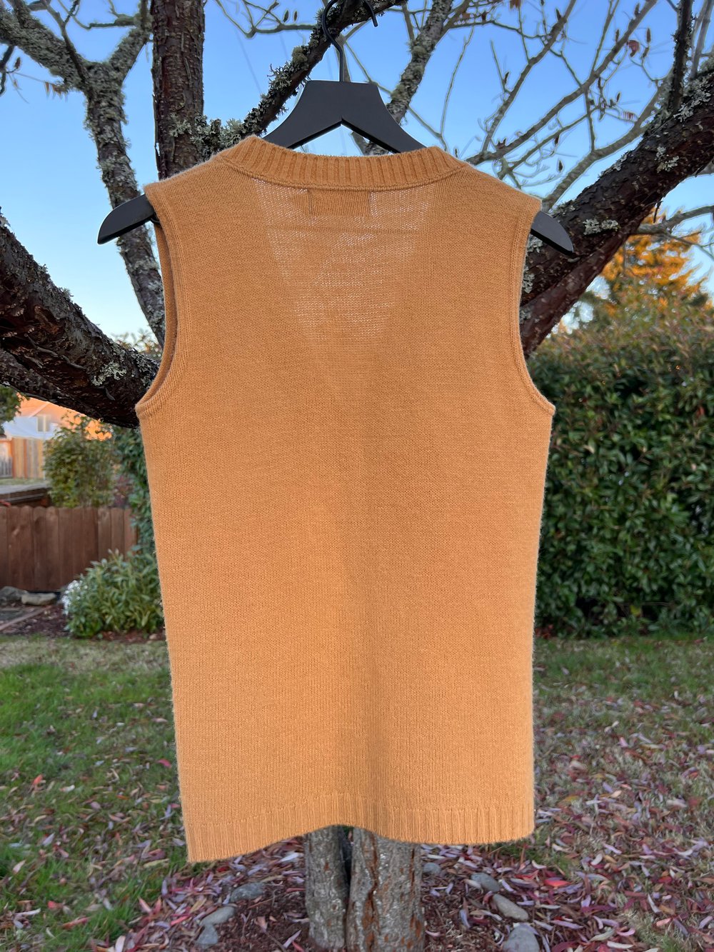 Vintage Mustard Orlon Acrylic Sweater Vest (S)