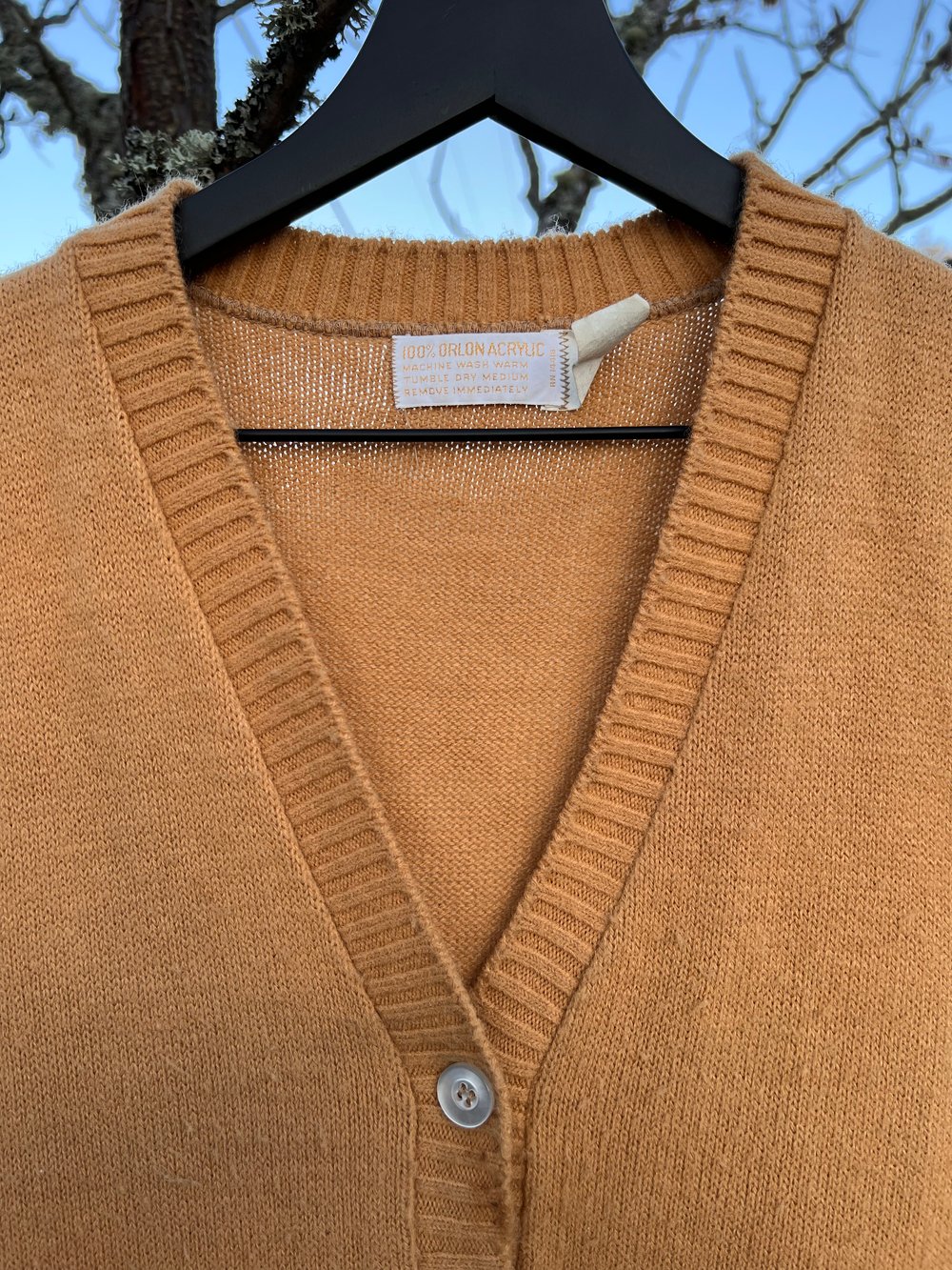 Vintage Mustard Orlon Acrylic Sweater Vest (S)