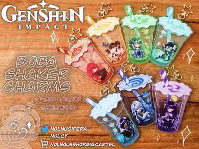 Image of Genshin Bubble Tea Shaker Charms