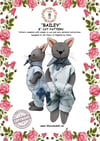 Bailey the Cat 8 inch sewing pattern, with full instructions UK Made