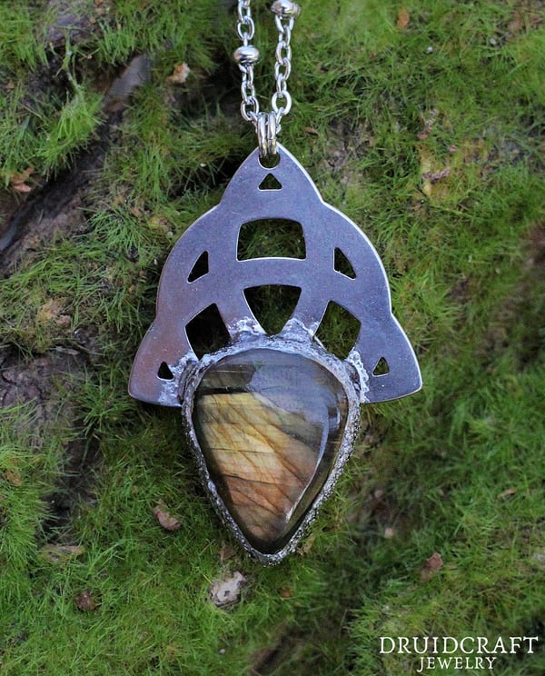 Image of Yellow Labradorite Drop Necklace