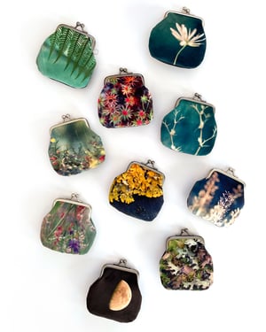 Image of Moon, velvet kisslock coin purse