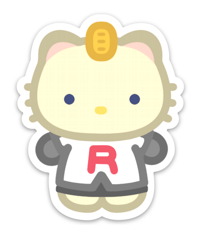 Hello Meowth Vinyl Sticker