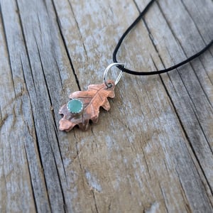 Image of Copper mixed metal leaf pendant