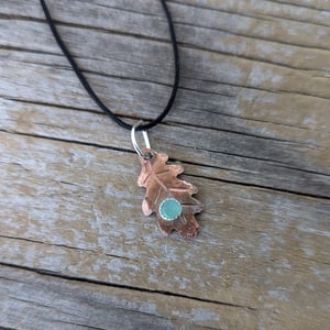Image of Copper mixed metal leaf pendant