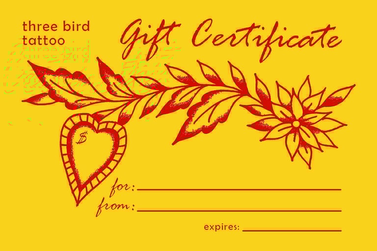 Tattoo Gift Certificate