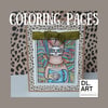 Cat & Dog with Mug Coloring page 2
