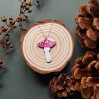 Large Pink Amanita Mushroom Pendant