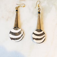 White and Brown Bone Circle Earring