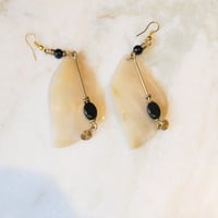 White and Jade stone Bone Earring