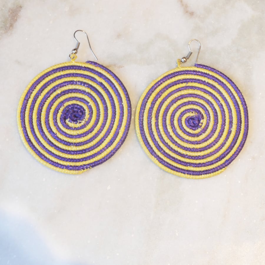 Image of Gold and Purple  Zulu Circle Earring