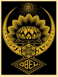 Shepard Fairey "Lotus Ornament Gold"
