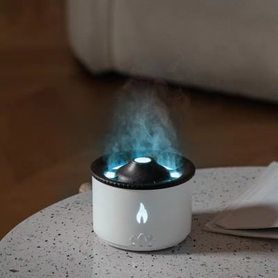 Image of 2022 New Creative Ultrasonic Essential Oil Humidifier Volcano Aromatherapy Machine Spray Jellyfish A