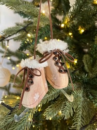 Image 1 of Wooden skates and mittens hangers 