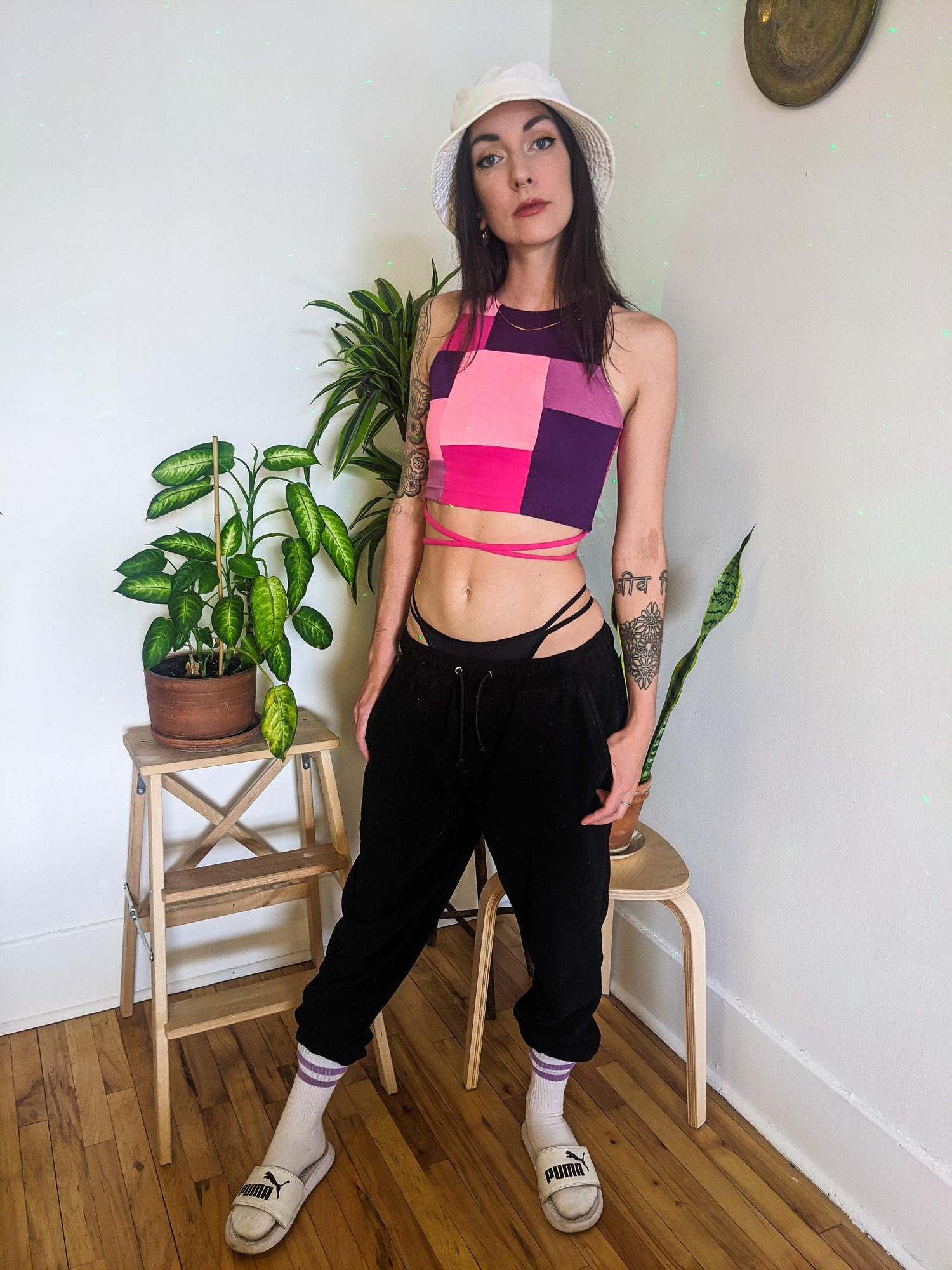 Image of Pinks n Purps Size Small Tie Crop