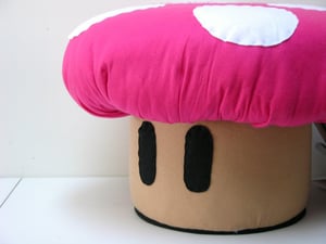 Image of Sale Pink Super Mario Brothers Mushroom Ottoman