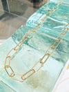 14k Paperclip chain necklace(4.5mm,5.5mm)