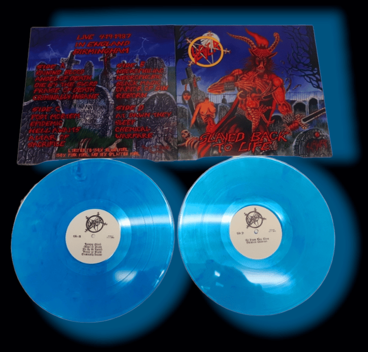 SLAYER - SLAYED BACK TO LIFE  BLUE VINYL (12"DOUBLE LP )