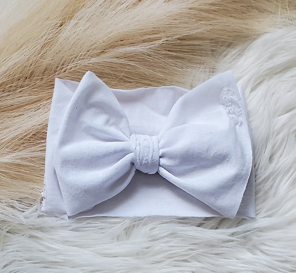 Image of White distressed bow