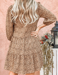 Image 3 of Central Park Views Leopard Shift Dress In Brown