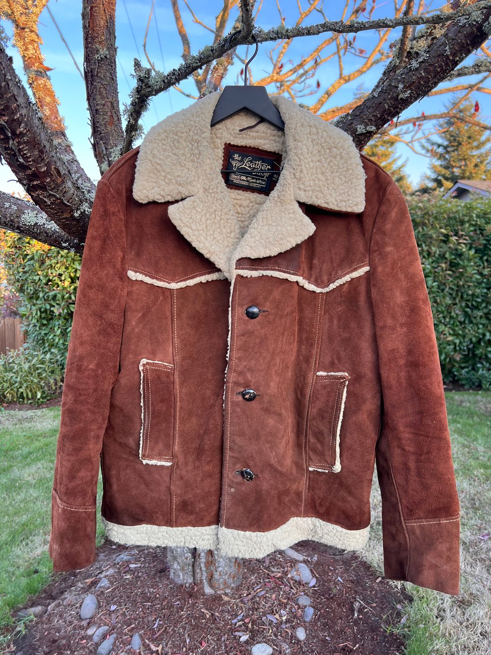 Vintage Sears Leather and Sherpa Jacket (L)