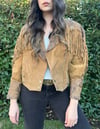 Vintage G-III Brown Leather Fringe and Concho Jacket (L)