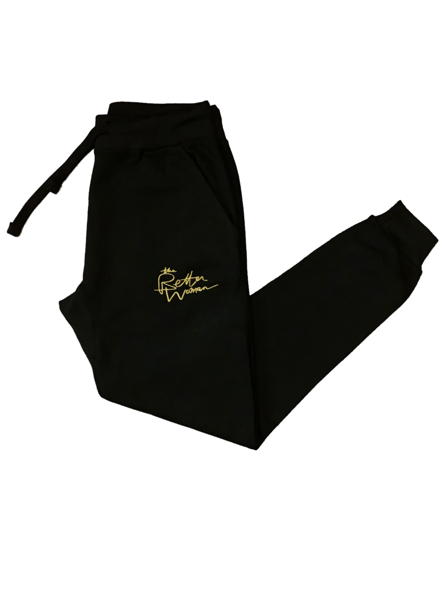 Image of Black & Metallic Gold Joggers 