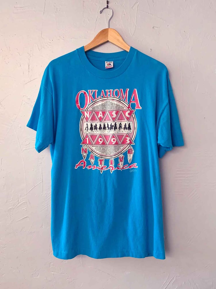 Image of Vintage Oklahoma Native America 1993 NASC Tee - Made in USA - XL