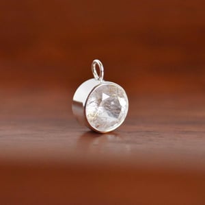 Image of Himalaya 'Herkimer' Diamond Quartz x mixed color Tourmaline strings round cut silver necklace no.1