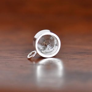 Image of Himalaya 'Herkimer' Diamond Quartz x mixed color Tourmaline strings round cut silver necklace no.2