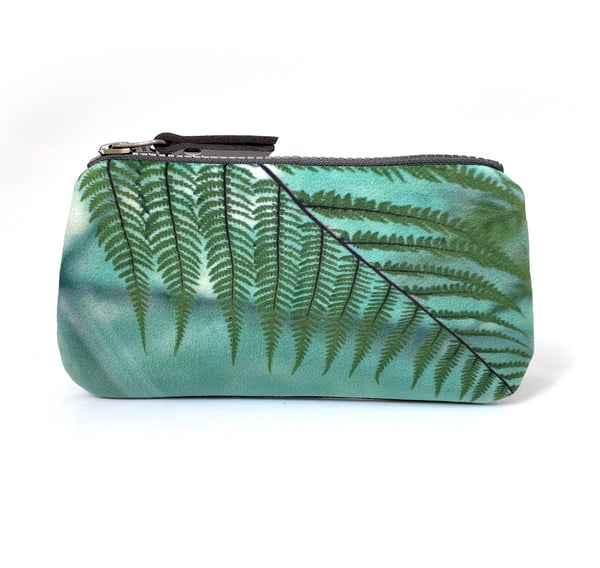Image of Fern, velvet zipper purse with plant-dyed lining