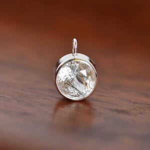 Image of Himalaya 'Herkimer' Diamond Quartz x mixed color Tourmaline strings round cut silver necklace no.3